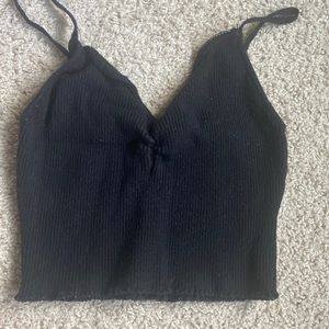 Black ribbed crop top